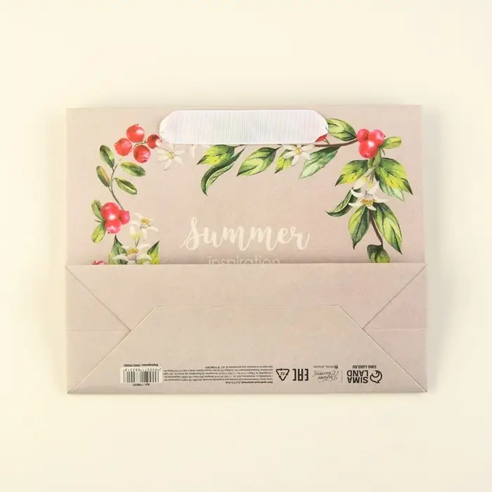 Пакет подарочный крафтовый, упаковка, «Лето», 22 х 17.5 х 8 см Пакет подарочный крафтовый, упаковка, «Лето», 22 х 17.5 х 8 см