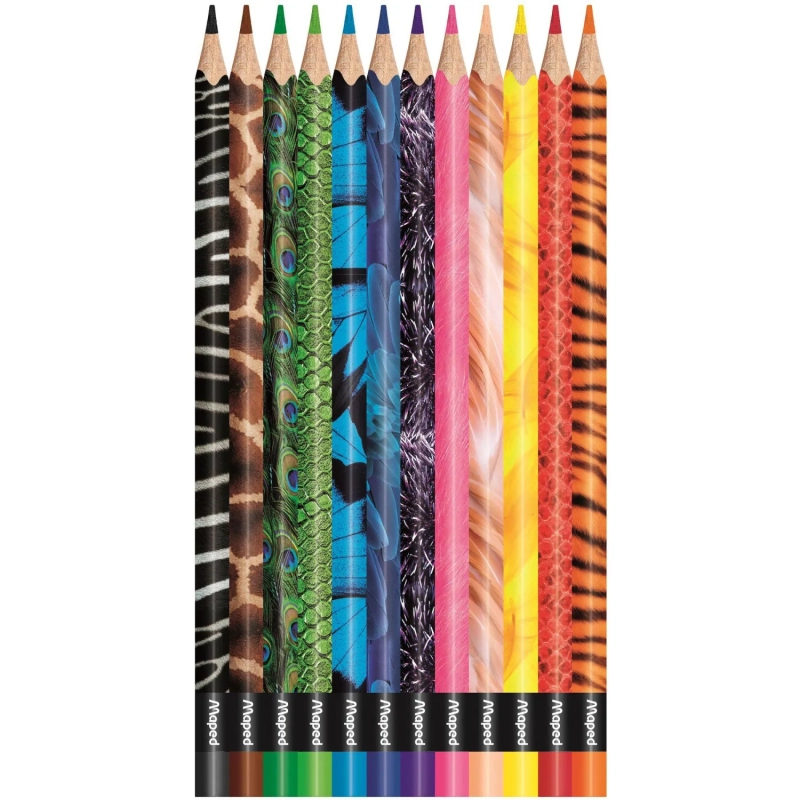 Карандаши цветные Maped COLOR'PEPS ANIMALS трехгранн,дерево,12цв/наб,832212