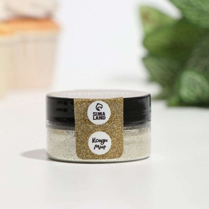 Пищевые блёстки КондиМир крупной фракции, золото, 5 г