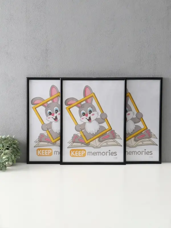 Фоторамка  Фоторамка "Радуга" 30х40 см, набор 3 шт, (пластиковый экран), чёрный