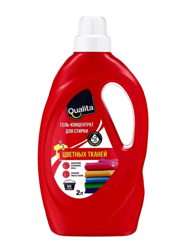 Гель-концентрат для стирки QUALITA, для цветного белья, 2 л