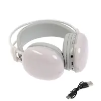 Наушники беспроводные, полноразмерные, Mybit W-33, RGB подсветка, Bluetooth 5.3, 800 мАч, Type-C, RGB подсветка, белые