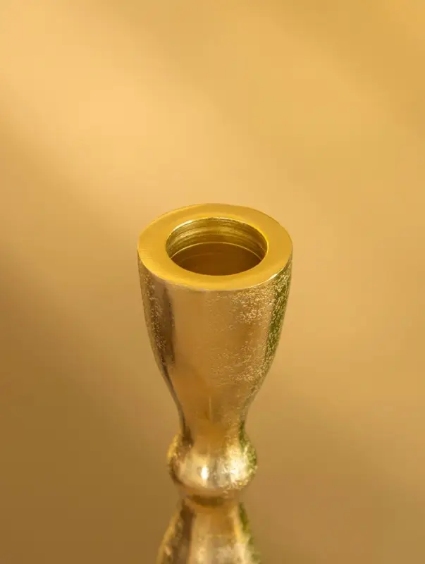 Подсвечник "Оттепель" алюминий 16 см, цв. золото