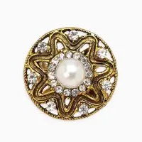 Кольцо для платка "Цветок в круге", цвет белый в чернёном золоте Кольцо для платка "Цветок в круге", цвет белый в чернёном золоте