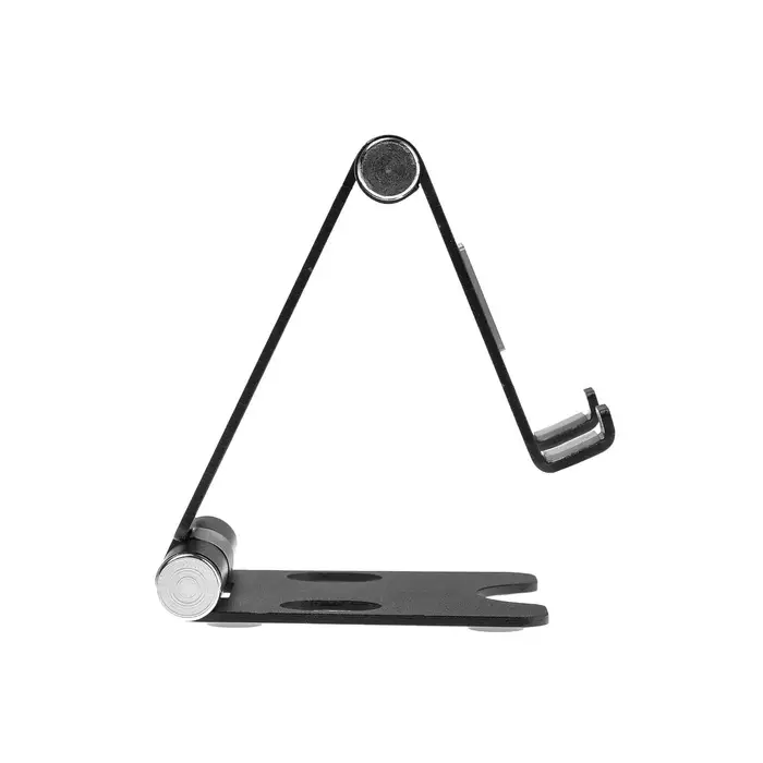 Подставка для телефона, регулятор наклона, разъём для провода, металлическая, чёрная