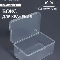 Бокс для хранения мелочей, 17.5&times;10.9&times;7.9 см, прозрачный