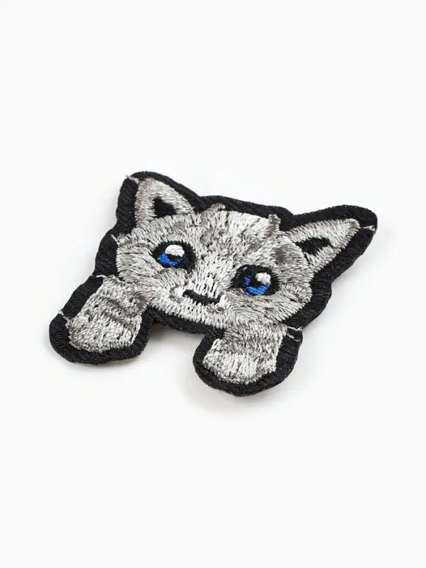 Термоаппликация «Котёнок с лапками», 4×3.3 см, серая Термоаппликация «Котёнок с лапками», 4×3.3 см, серая