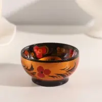 Солонка &laquo;Каравай&raquo;, 7.5&times;3 см, хохлома, дерево