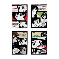 Блокнот А6, 40 листов в клетку на скрепке, Manga Anime, обложка картон, блок 55 г/м&sup2;, МИКС