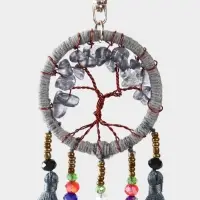 Брелок ловец снов "Древо" 19 см, цв. серый Брелок ловец снов "Древо" 19 см, цв. серый