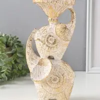 Подсвечник полистоун на 1 свечу "Слоны. Золотые круги" d=8 см 12х10х24 см