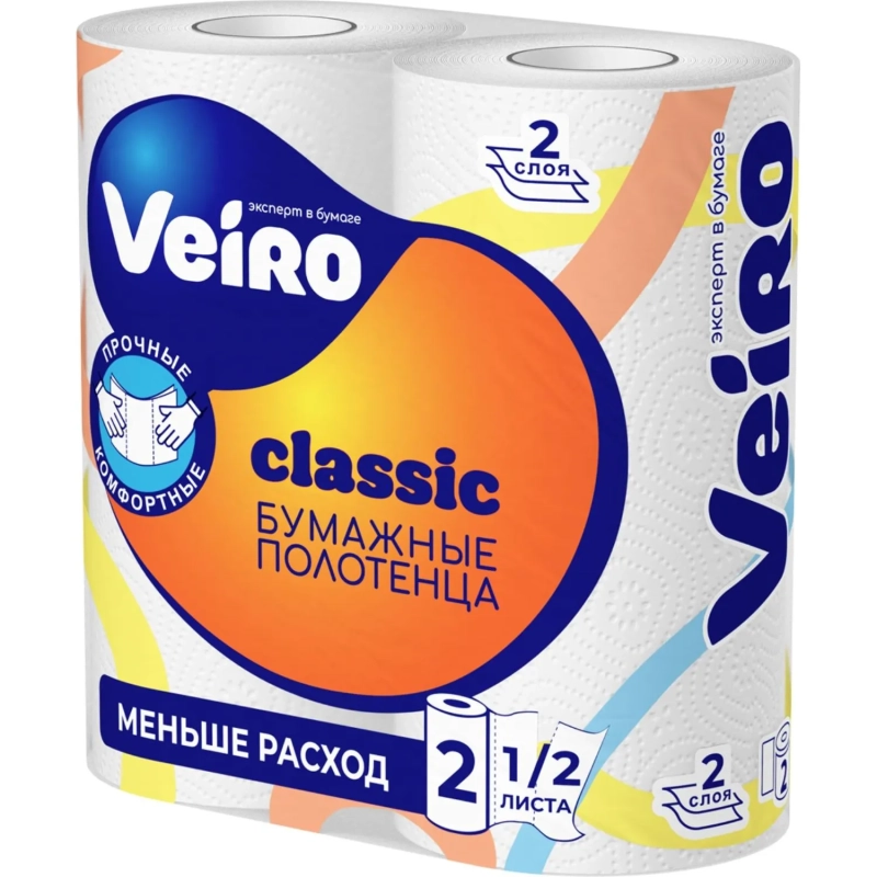 Полотенца бумажные Veiro Classic 2сл с тиснением  12м 2рул/уп_5п22