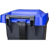 Контейнер-бак мусорный IDEA 60л с педалью на колесах синяя крышка
