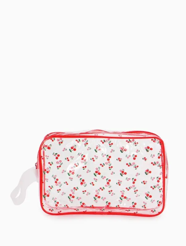 Косметичка ПВХ Вишня 23*6*15, отд на молнии,  прозрачный