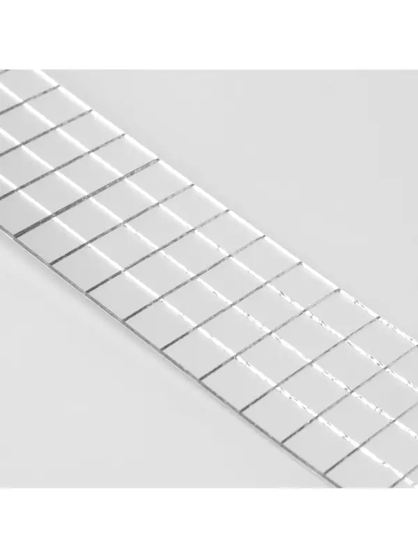 Зеркальная мозаика клеевая, 1&times;1 см, 4 ряда, 4 см, 1 м, цвет серебряный