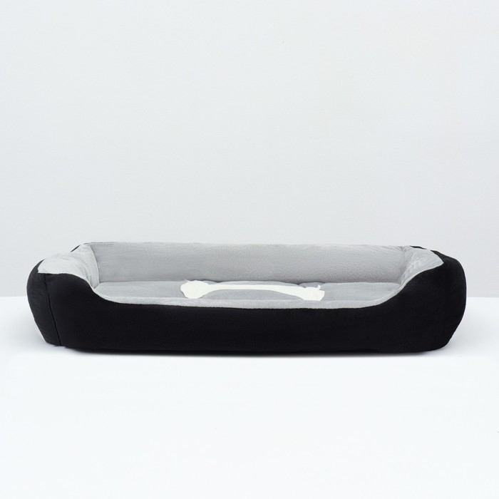 Лежанка-диван  Лежанка-диван "Косточка", 60 х 45 х 15, серо-чёрная