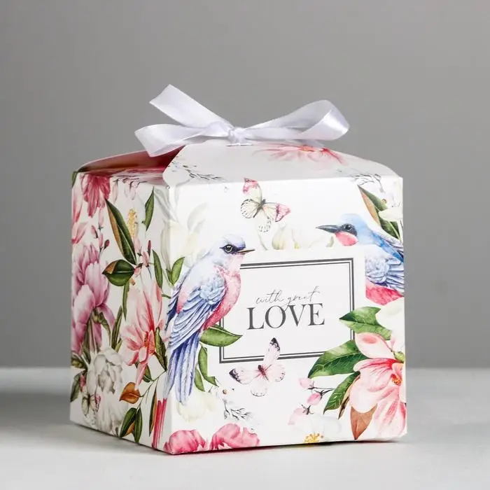 Коробка подарочная складная, упаковка, «Цветочная», 12 х 12 х 12 см Коробка подарочная складная, упаковка, «Цветочная», 12 х 12 х 12 см