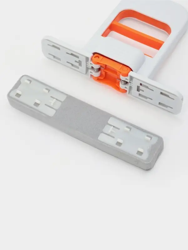 Мини швабра с насадкой ПВА с отжимом, насадка 14х3, серо-оранжевая