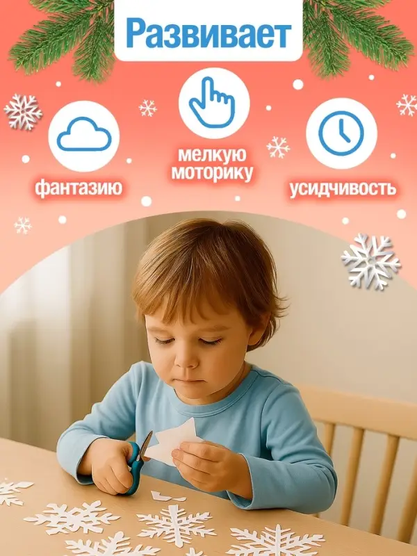 Аппликации &laquo;Объёмные снежинки. Волшебные звёздочки&raquo;, 6 готовых схем, 20 стр.