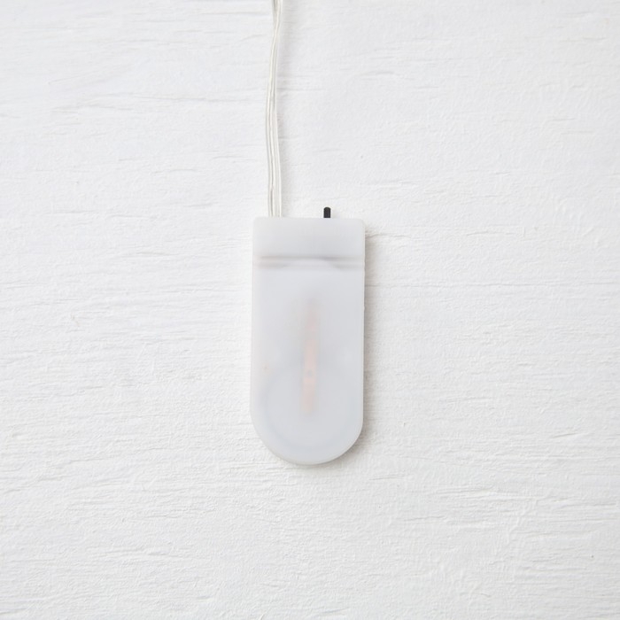 Гирлянда «Мишура» 1 м роса, IP20, золотистая нить, 22 LED, 6 слоёв, d=7 см, батарейки CR2032х2 (в комплекте), свечение тёплое белое