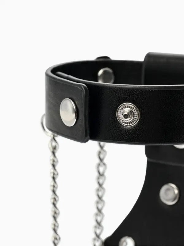 Браслет кожаный унисекс &laquo;Слейв. Скелет&raquo;, L=21.5 см, чёрный с серебром