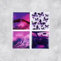 Объёмные 3D стикеры на телефон Violet, 4 шт., 3&times;3 см