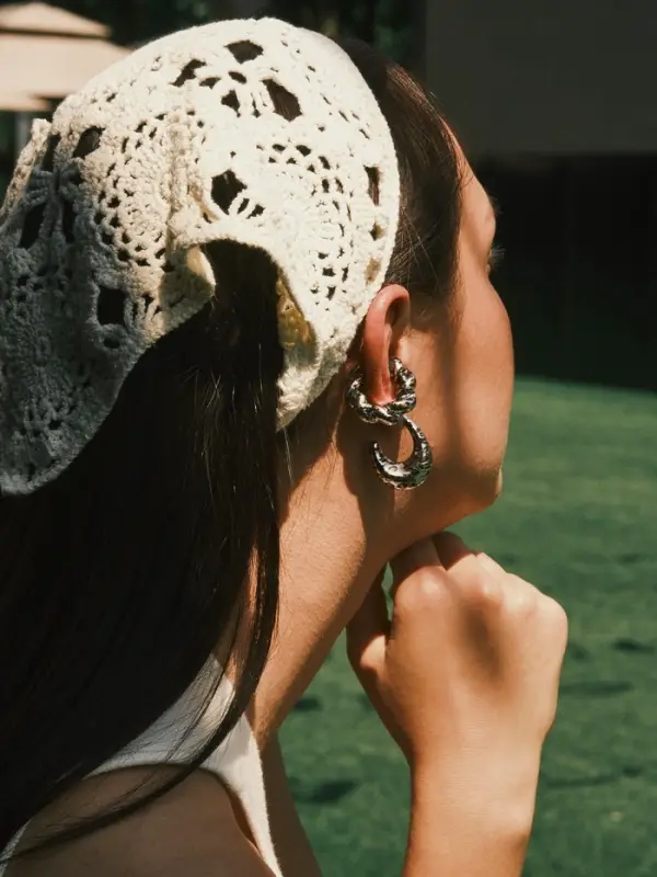 Серьги и каффы QF &laquo;Леопард&raquo;, набор, жгутик, цвет серебро