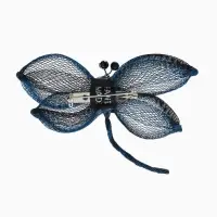 Брошь &laquo;Стрекоза&raquo; плетёная, цвет сине-чёрный