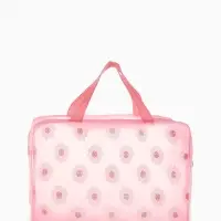 Косметичка-сумка на молнии для бассейна, с ручками, средний размер, розовая