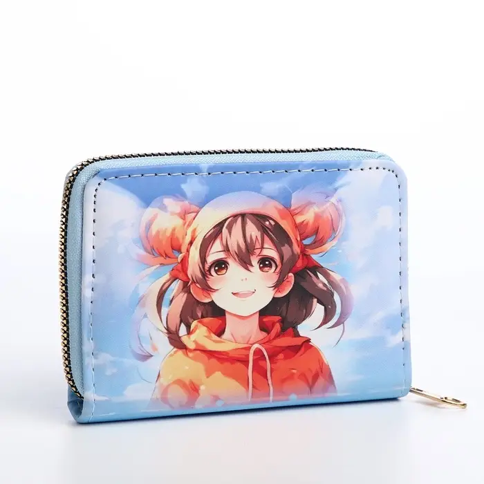 Кошелёк детский Выбражулька &laquo;Аниме&raquo;, на молнии, с принтом, голубой