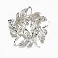 Кольцо для платка &laquo;Цветок мака&raquo;, чёрное в серебре