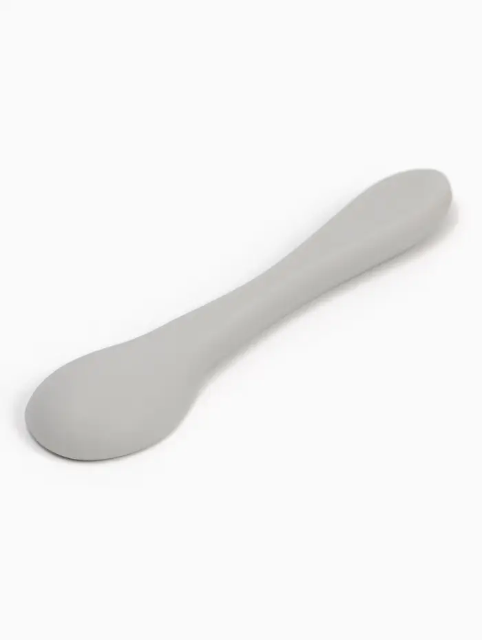 Тарелка детская на присоске и ложка, серый, Mum&Baby Тарелка детская на присоске и ложка, серый, Mum&Baby