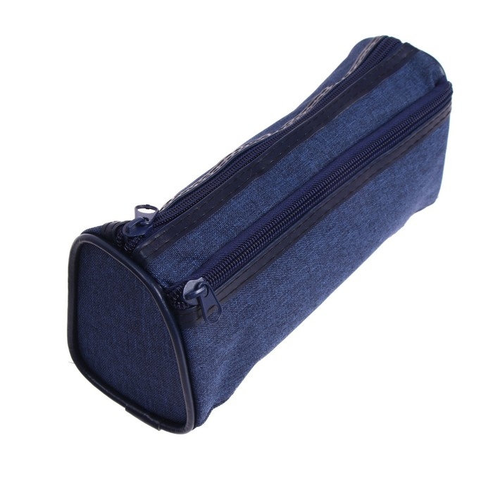 Пенал школьный на молнии Пенал школьный на молнии "Джинс", 2 отделения, МИКС