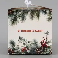 Коробка складная, подарочная новогодняя &laquo;Еловая веточка&raquo; 14&times;14&times;14 см