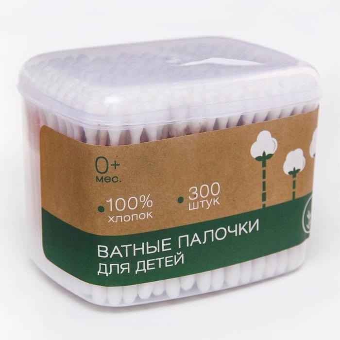Ватные палочки, коробка 300 шт., деревянные Ватные палочки, коробка 300 шт., деревянные