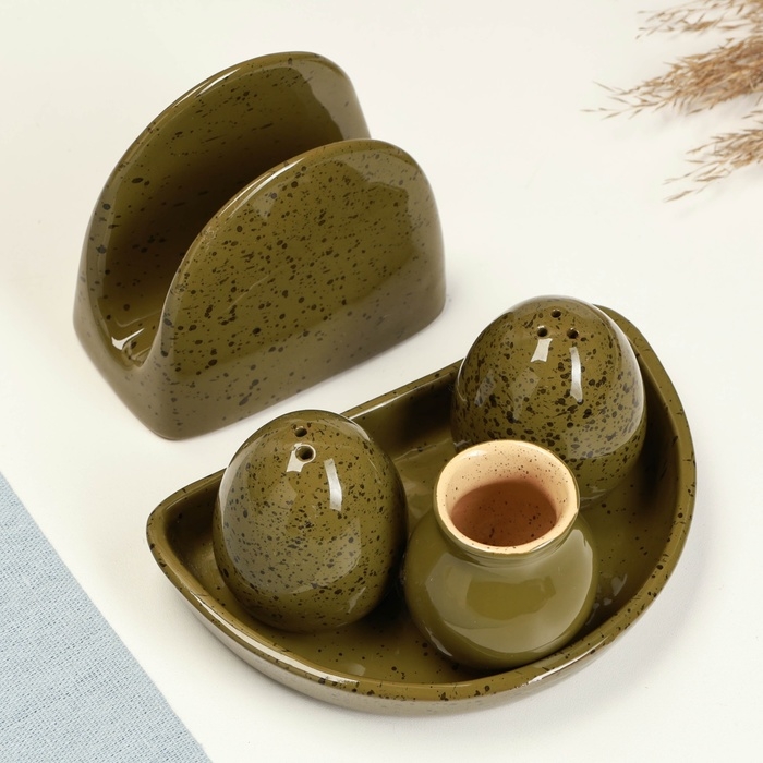 Набор для специй Набор для специй "Премиум Кватро" 5 предметов, зеленый