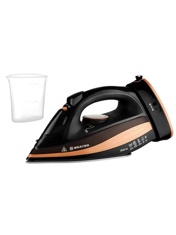 Утюг паровой BRAYER 4010BR, 2400 Вт, керамическая подошва, 320 мл, беспроводной, коричневый
