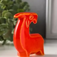 Статуэтка фарфоровая &laquo;Фигурка: Козел Красный&raquo;, эффектарная глазурь, 10 см