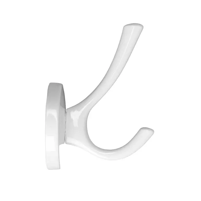 Крючок мебельный CAPPIO STRONG, двухрожковый, цвет белый