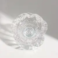 Подсвечник на 1 свечу &laquo;Камелия&raquo;, стекло, прозрачный, d=5.5 см, 10&times;10.5&times;11.7 см