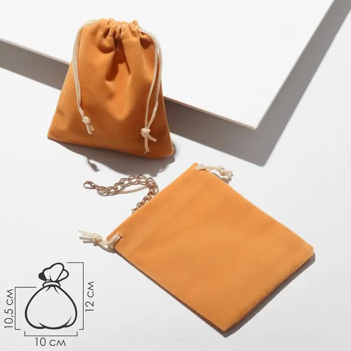 Мешочек бархатный, 10×12 см, оранжевый Мешочек бархатный, 10×12 см, оранжевый