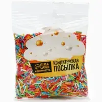 Кондитерская посыпка для куличей вермишель &laquo;Светлой Пасхи&raquo;: красная, желтая, голубая, розовая, зелёная, белая, 50 г.