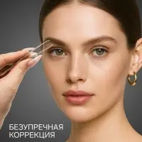 Пинцет для бровей профессиональный, скошенный, узкий, 9 см