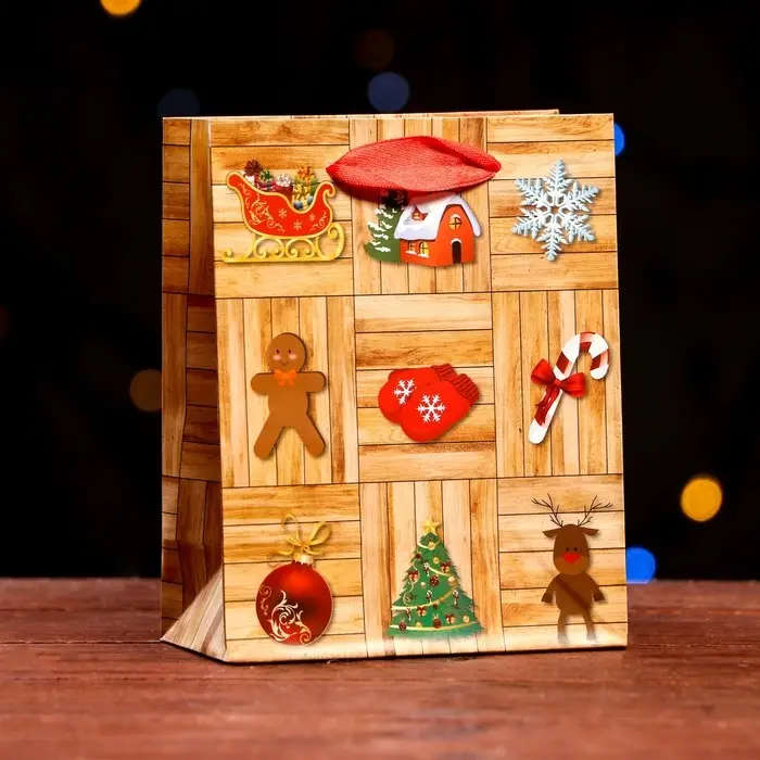 Пакет ламинированный «Новогодний пазл» 11.5×14.5×6 см