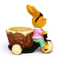 Фигурное кашпо 13 х 9 х 15см  "Заяц на велосипеде"