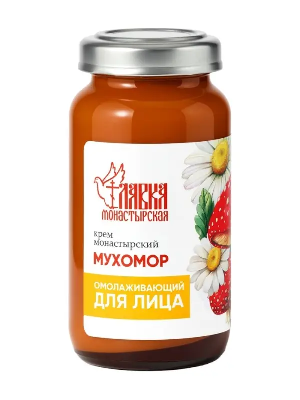 Крем для лица монастырский &laquo;Мухомор&raquo; омолаживающий &laquo;Монастырская лавка&raquo; стекло, 30 мл