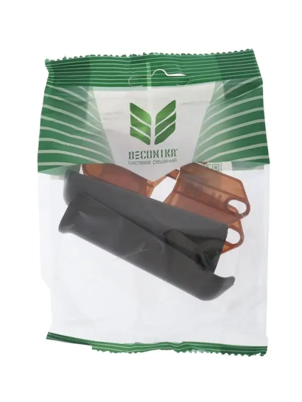 Угол наружный для плинтуса &laquo;Деконика&raquo;, с крепежом, 85 мм, 2 штуки, цвет 007 чёрный