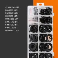 Набор стопорных колец d=1.5-22 мм ТУНДРА krep, 300 предметов