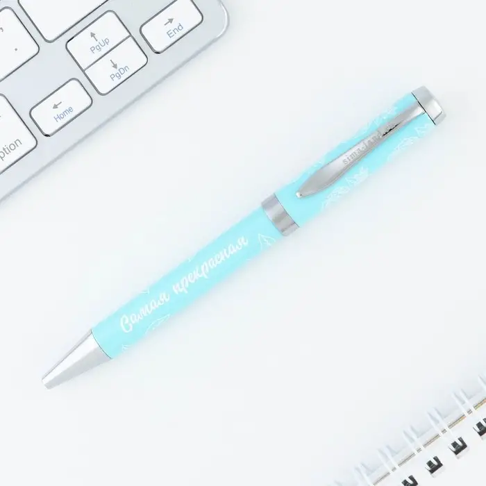 Ручка шариковая, синяя паста, 1.0 мм, на открытке металл, 1 мм &laquo;Прекрасный день 8 марта&raquo;