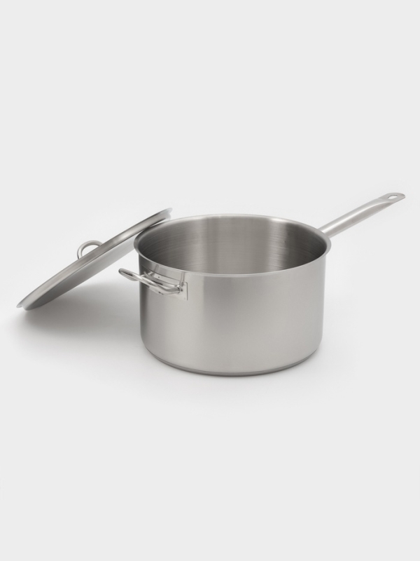 Ковш 9,8 л, d=28, h=16 см, с крышкой, толщина стенки 0,8 мм, индукция, две ручки Ковш 9,8 л, d=28, h=16 см, с крышкой, толщина стенки 0,8 мм, индукция, две ручки